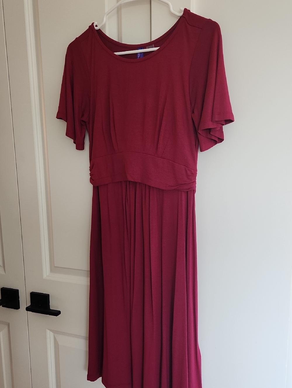 Seraphine Maternity / Feeding Burgundy  Dress